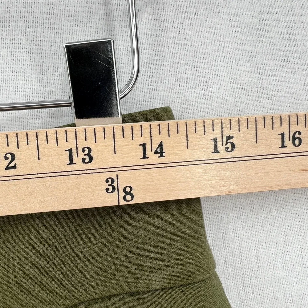 ALICE + OLIVIA Shorts Womens 6 Olive Green Cady High Waist Clean Short NWT - Picture 13 of 16